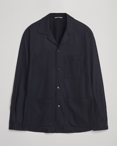 Canali Wool Shirt Jacket Navy – Blu