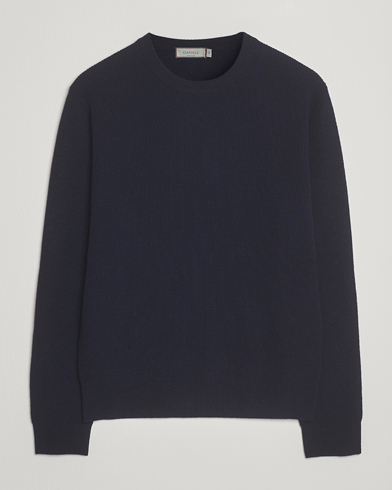 Canali Wool/Cashmere Crew Neck Navy – Blu