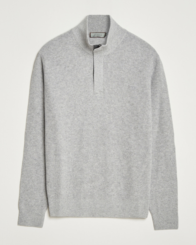 Canali Wool/Cashmere Half Zip Light Grey – Grigio