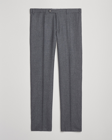 Canali Slim Fit Flannel Trousers Grey Melange – Grigio