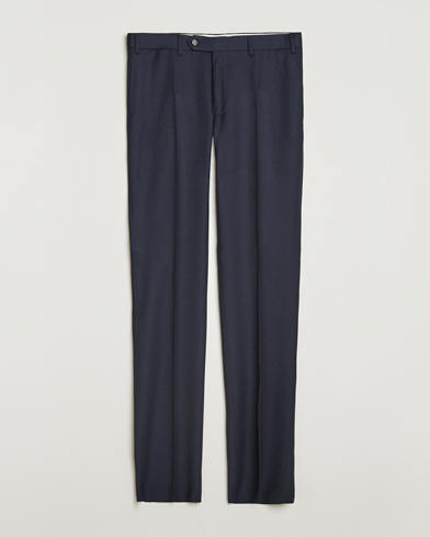 Canali Slim Fit Flannel Trousers Navy – Blu
