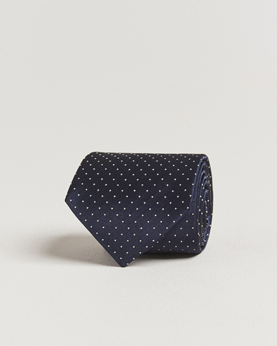 Canali Micro Dot Silk Tie Navy – Blu