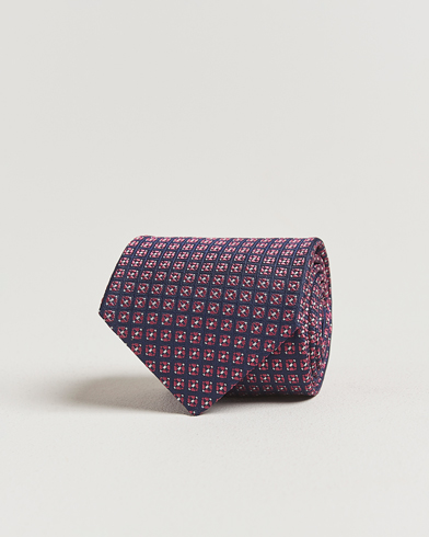 Canali Jacquard Silk Tie Navy/Pink – Blu