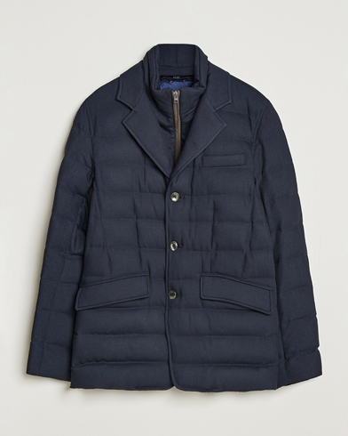 Herno Flannel Down Blazer Navy – Blu