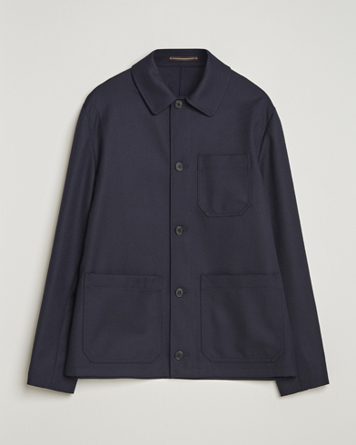 Incotex Wool Cover Shirt Jacket Navy – Blu