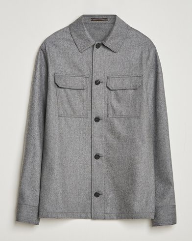 Incotex Flannel Overshirt Grey Melange – Grigio