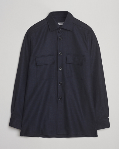 Kiton Wool Overshirt Navy – Blu