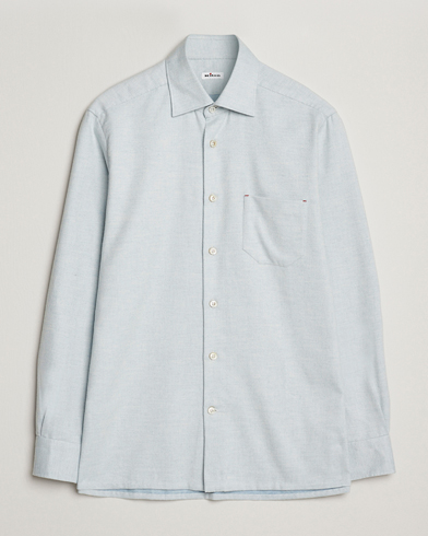 Kiton Cotton Flannel Sport Shirt Light Blue – Blu