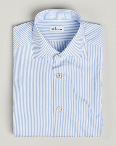 Kiton Cotton Dress Shirt Light Blue Stripe – Blu