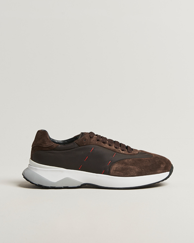 Kiton Luxury Running Sneakers Dark Brown Suede – Marrone