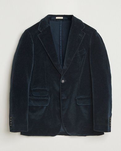 Massimo Alba Catch Velvet Blazer Navy – Blu