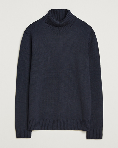 Zanone Virgin Merino Wool Rollneck Navy – Blu