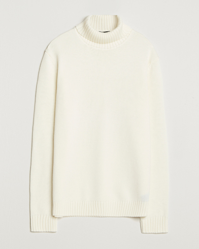 Zanone Virgin Merino Wool Rollneck Latte – Bianco