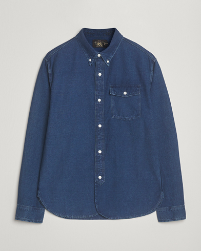 RRL Oxford Denim Shirt Indigo – Blu