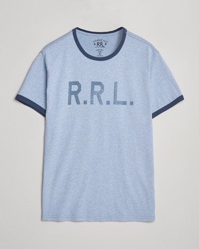 RRL Stencil Ringer T-Shirt Light Blue Heather – Blu