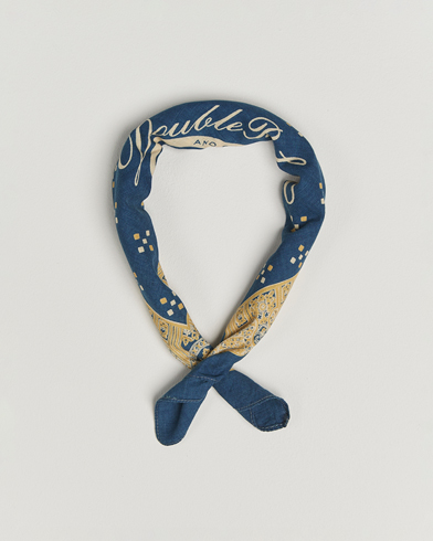 RRL Diamond Bandana Indigo/Cream – Blu