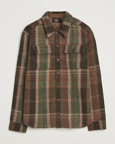 RRL Matlock Cashmere Shirt Jacket Olive – Marrone