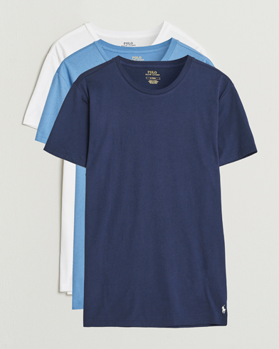 Polo Ralph Lauren 3-Pack Crew Neck T-Shirt Blue/White/Navy – Bianco