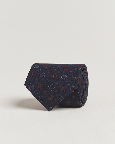 Stenströms Woven Wool Tie 7,5cm Navy – Blu
