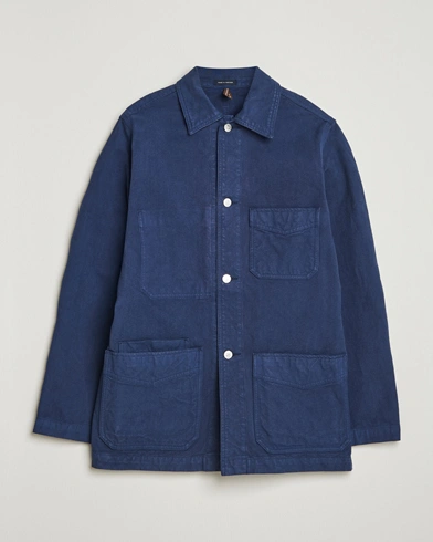 Drake's Duck Cotton Canvas Chore Coat Navy – Blu