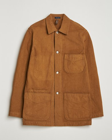 Drake's Duck Cotton Canvas Chore Coat Tobacco – Marrone