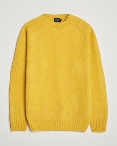 Drake's Brushed Shetland Crew Yellow – Giallo