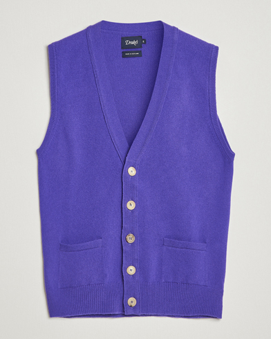 Drake's Lambswool Vest Cardigan Purple – Viola