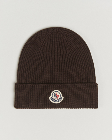 Moncler Rib Wool Beanie Brown – Marrone