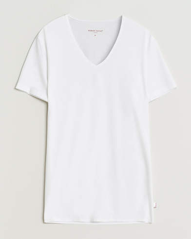 Derek Rose Pima Cotton V-Neck T-Shirt White – Bianco