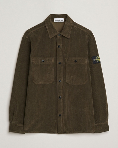 Stone Island Organic Cotton Cord Overshirt Military Green – Verde