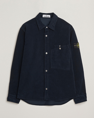Stone Island Cotton Moleskin Overshirt Navy – Blu
