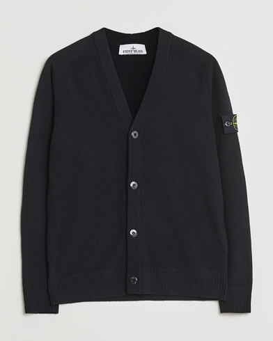 Stone Island Knitted Geelong Wool Cardigan Black – Nero