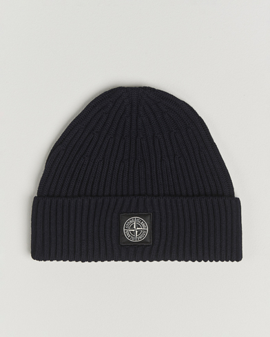 Stone Island Full Rib Wool Beanie Navy – Blu