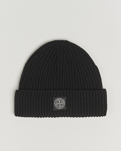 Stone Island Full Rib Wool Beanie Black – Nero