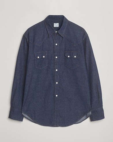 orSlow Western Shirt One Wash – Blu