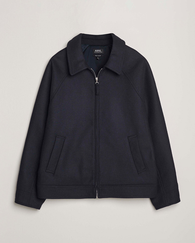 A.P.C. Chase Wool Bomber Jacket Dark Navy – Blu