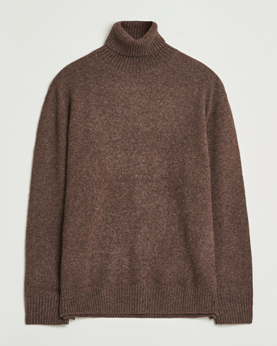 A.P.C. Mahe Yak Knitted Rollneck Marron Chine – Marrone