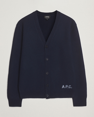 A.P.C. Kenny Wool Knitted Cardigan Dark Navy – Blu