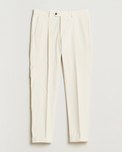 Tiger of Sweden Tenuta Pleated Corduroy Trousers Light Ivory – Bianco
