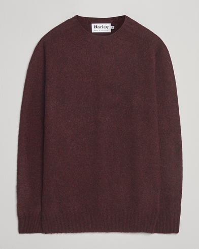 Harley Of Scotland Brushed Supersoft Lambswool Crewneck Beetroot – Rosso
