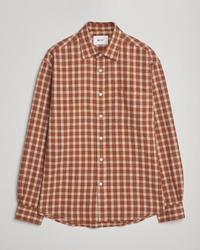 NN07 Deon Flannel Checked Shirt Light Brown – Marrone