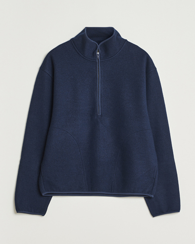 Sunflower Wool Half Zip Navy – Blu