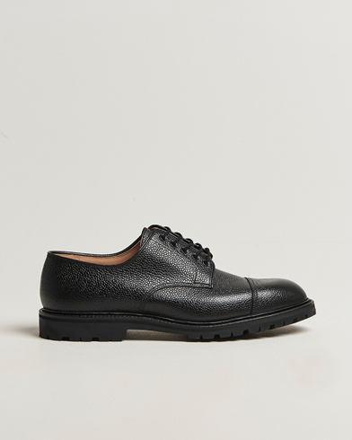 Crockett & Jones Sandhurst Derby Vibram Black Scotch Grain – Nero