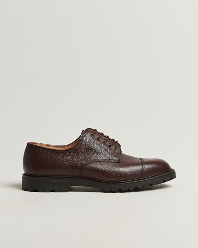 Crockett & Jones Sandhurst Derby Vibram Brown Scotch Grain – Marrone