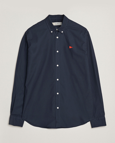 Forét Flag Regular Fit Oxford Shirt Navy – Blu