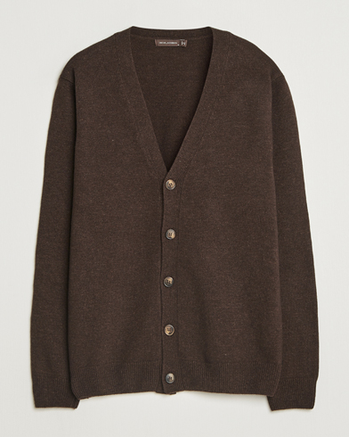Oscar Jacobson Eduardo Wool Cardigan Brown – Marrone