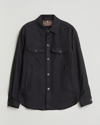 Oscar Jacobson Maverick Wool Overshirt Black – Nero