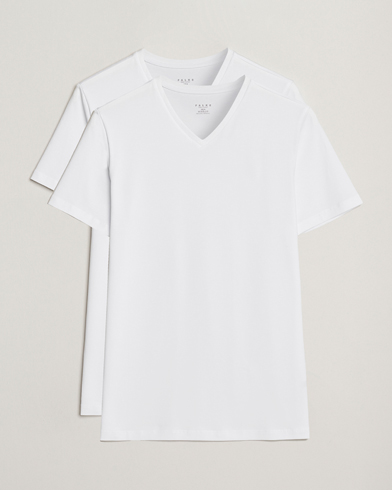Falke 2-Pack Cotton V-Neck T-Shirt White – Bianco
