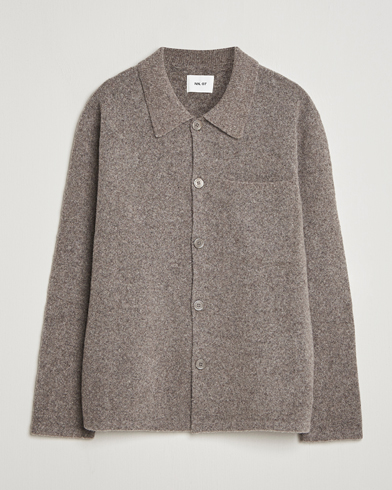 NN07 Jonas Wool Cardigan Mable Husk – Marrone