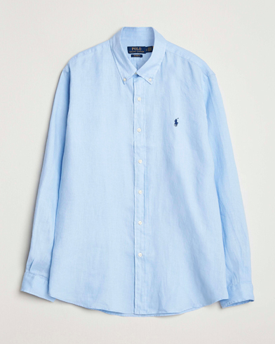 Polo Ralph Lauren Custom Fit Linen Shirt Office Blue – Blu